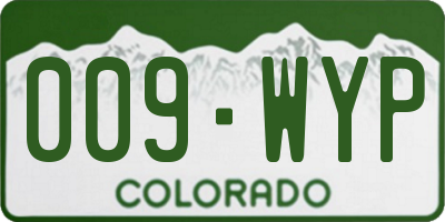 CO license plate 009WYP
