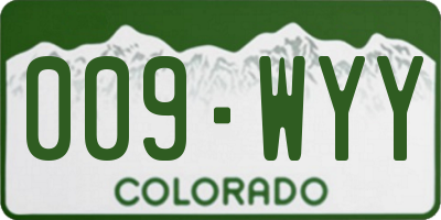 CO license plate 009WYY