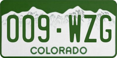 CO license plate 009WZG