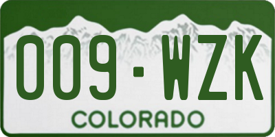 CO license plate 009WZK
