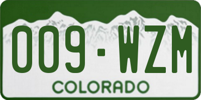CO license plate 009WZM