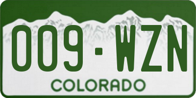 CO license plate 009WZN