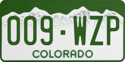 CO license plate 009WZP