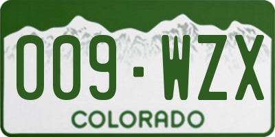 CO license plate 009WZX