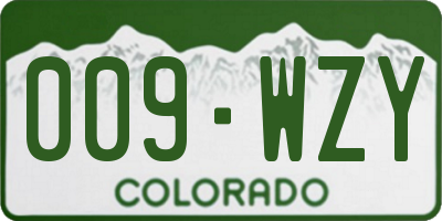 CO license plate 009WZY