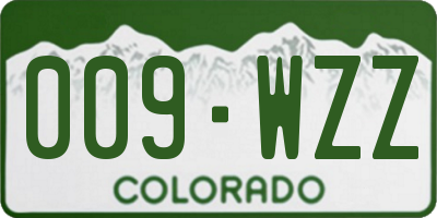 CO license plate 009WZZ