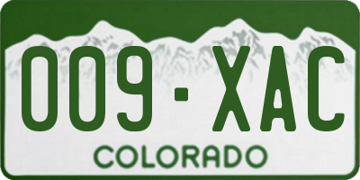CO license plate 009XAC