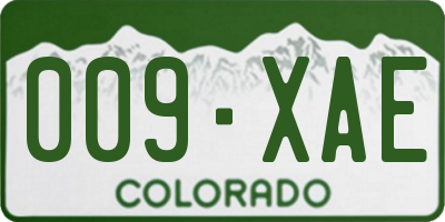 CO license plate 009XAE