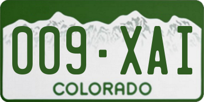 CO license plate 009XAI