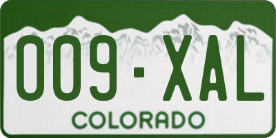 CO license plate 009XAL