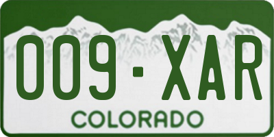 CO license plate 009XAR