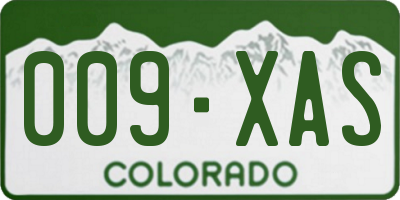 CO license plate 009XAS