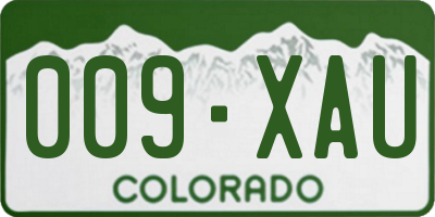 CO license plate 009XAU