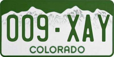 CO license plate 009XAY