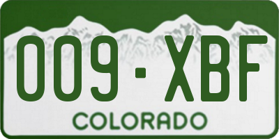 CO license plate 009XBF