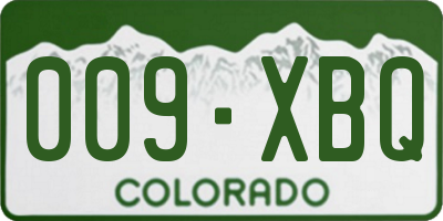 CO license plate 009XBQ