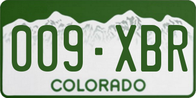 CO license plate 009XBR