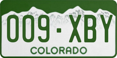 CO license plate 009XBY