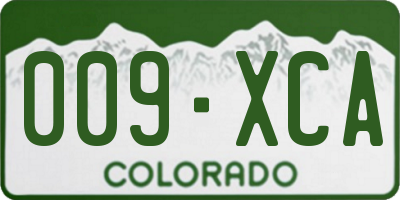 CO license plate 009XCA