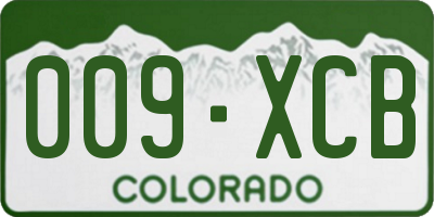 CO license plate 009XCB