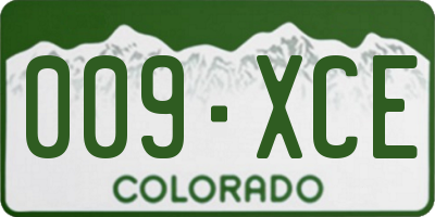 CO license plate 009XCE