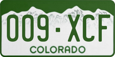 CO license plate 009XCF
