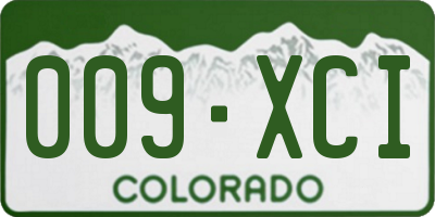 CO license plate 009XCI
