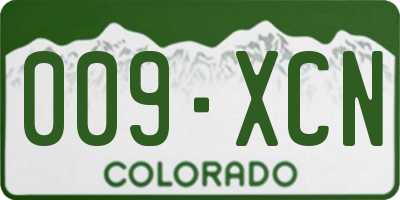 CO license plate 009XCN