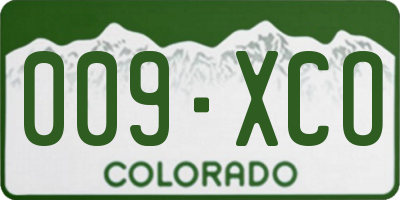 CO license plate 009XCO