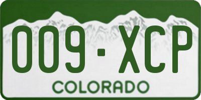CO license plate 009XCP