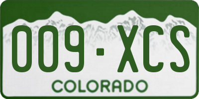 CO license plate 009XCS
