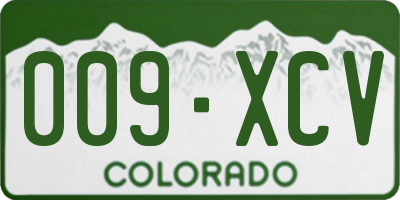CO license plate 009XCV