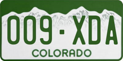 CO license plate 009XDA