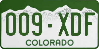 CO license plate 009XDF