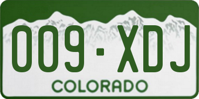CO license plate 009XDJ