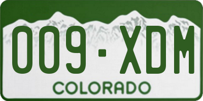 CO license plate 009XDM