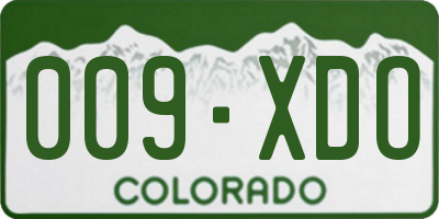 CO license plate 009XDO