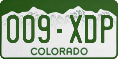 CO license plate 009XDP