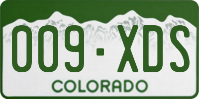 CO license plate 009XDS