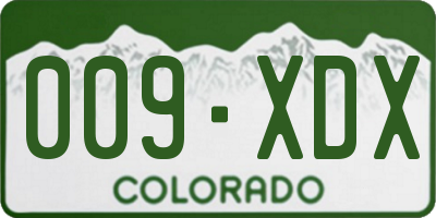 CO license plate 009XDX