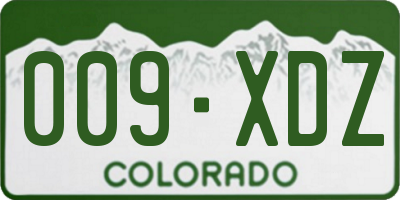 CO license plate 009XDZ