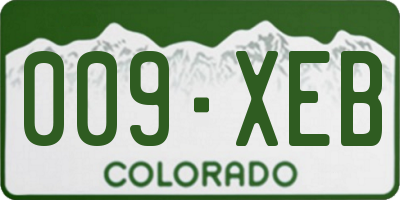 CO license plate 009XEB