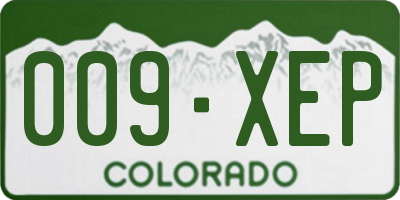 CO license plate 009XEP
