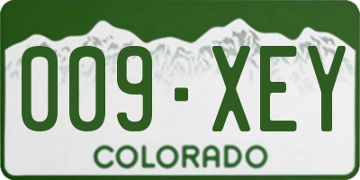 CO license plate 009XEY