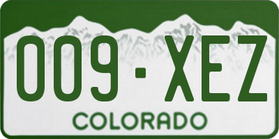 CO license plate 009XEZ