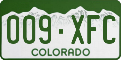 CO license plate 009XFC