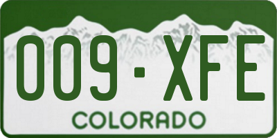 CO license plate 009XFE