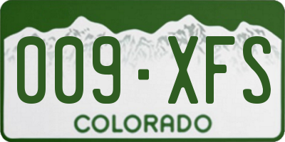 CO license plate 009XFS
