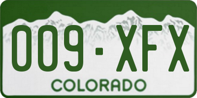 CO license plate 009XFX