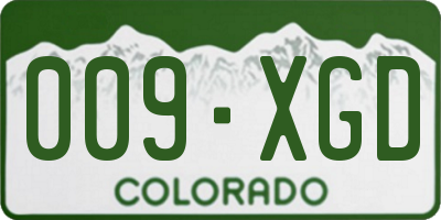 CO license plate 009XGD